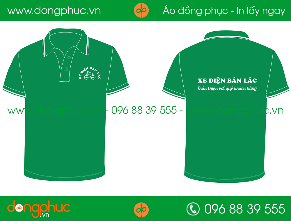 Áo phông đồng phục xe điện bản lác